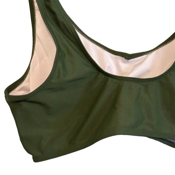 Bikini Swim Top Green Criss Cross Size XL - Picture 8 of 14